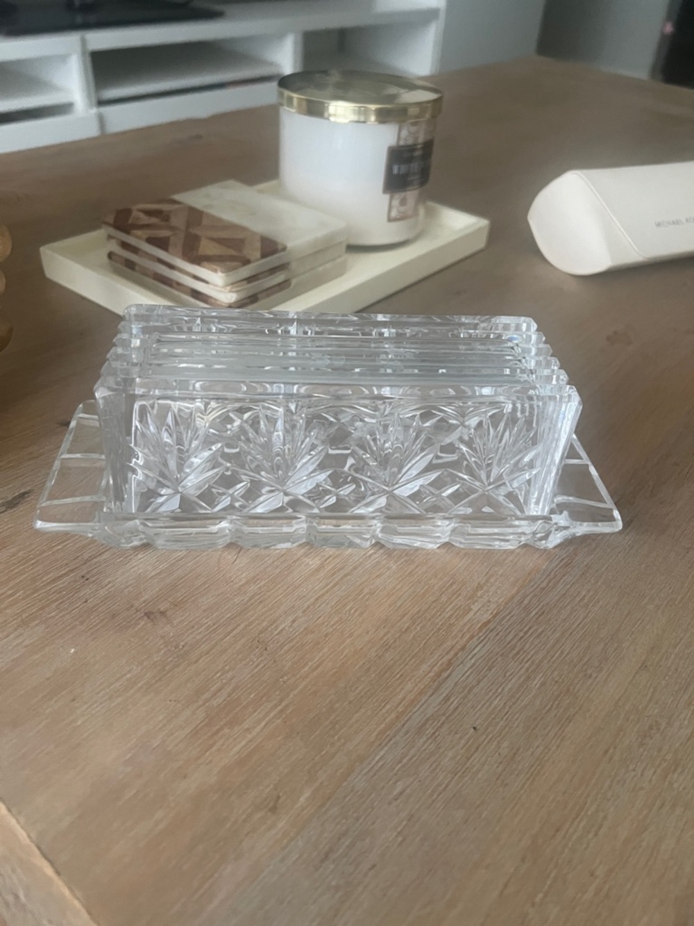 ESSEX CRYSTAL CLEAR GLASS INDUSTRIES COVERED BUTTER DISH 1997-2013